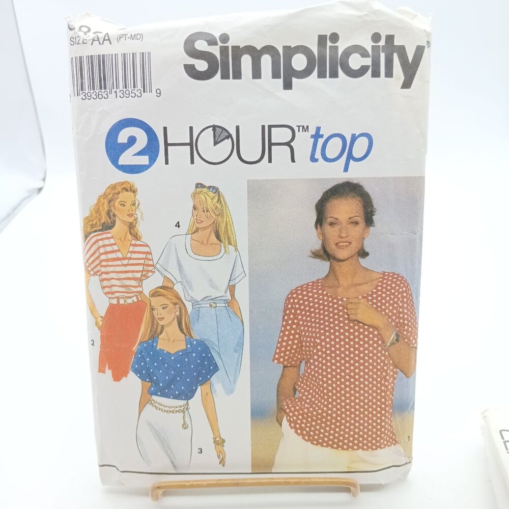 Simplicity 2 Hour Top Vintage Sewing Pattern #8373 Size AA Pt-Md 1996